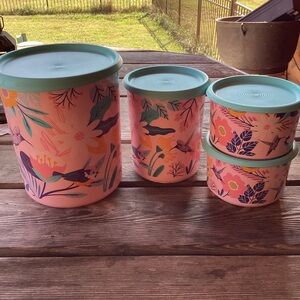 Tupperware One Touch Canister Tea Set - 4 pieces!